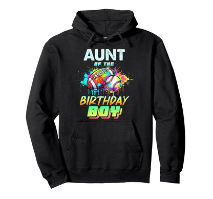 Aunt Birthday Baseball Football Hoodie - Custom Art Print Men Women - T-Shirt, Sweatshirt, Hoodie
