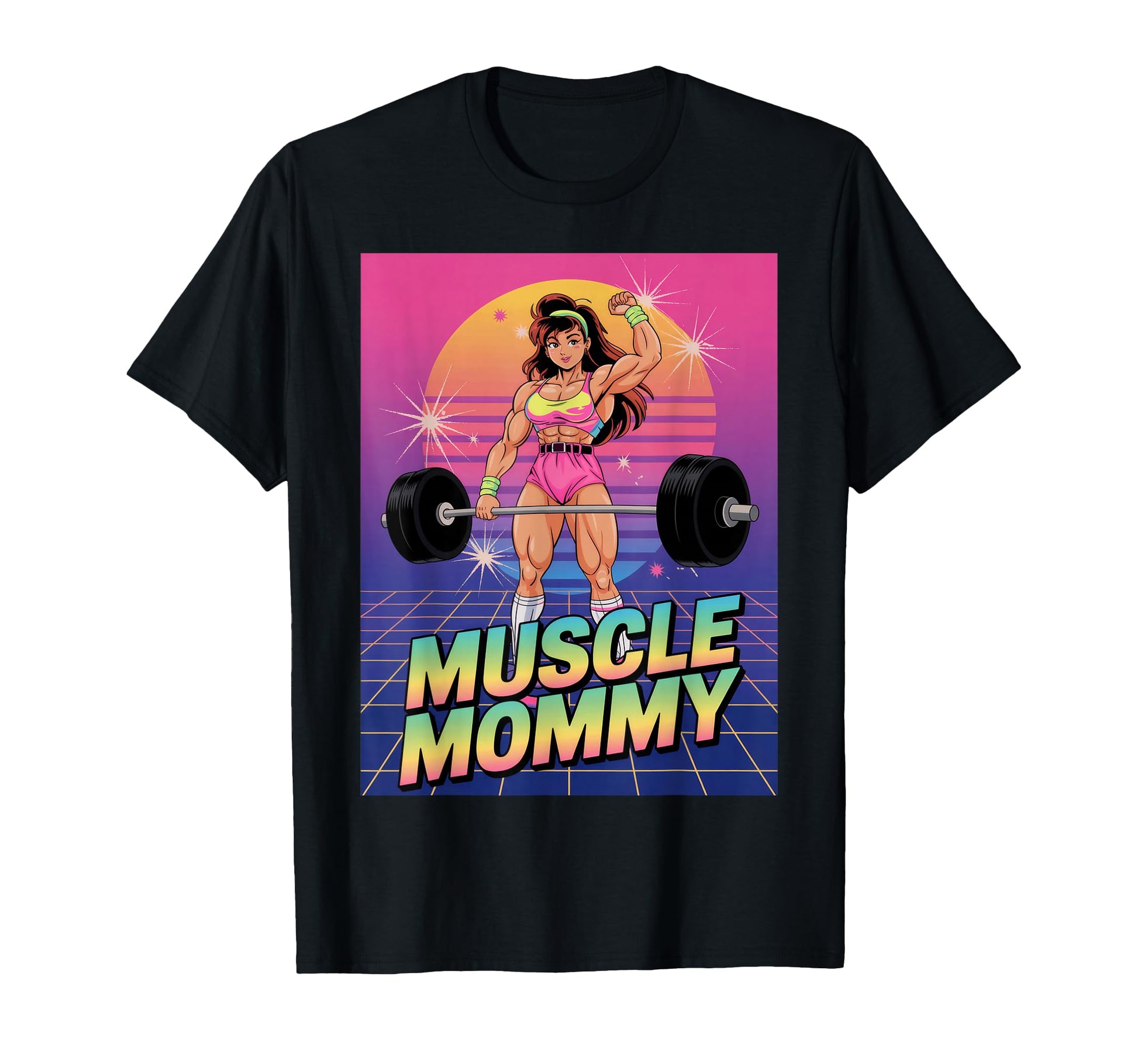 Anime Muscle Mommy Weightlifting T-Shirt - Unique Graphic Men Women - T-Shirt, Sweatshirt, Hoodie