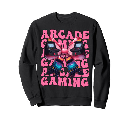 Coquette Bow Arcade Gaming Video Sweatshirt - Graphic Print for Adults - T-Shirt, Sweatshirt, Hoodie