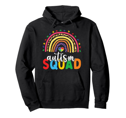 Rainbow Puzzle Autism Squad Hoodie - Novelty Apparel Unisex - T-Shirt, Sweatshirt, Hoodie
