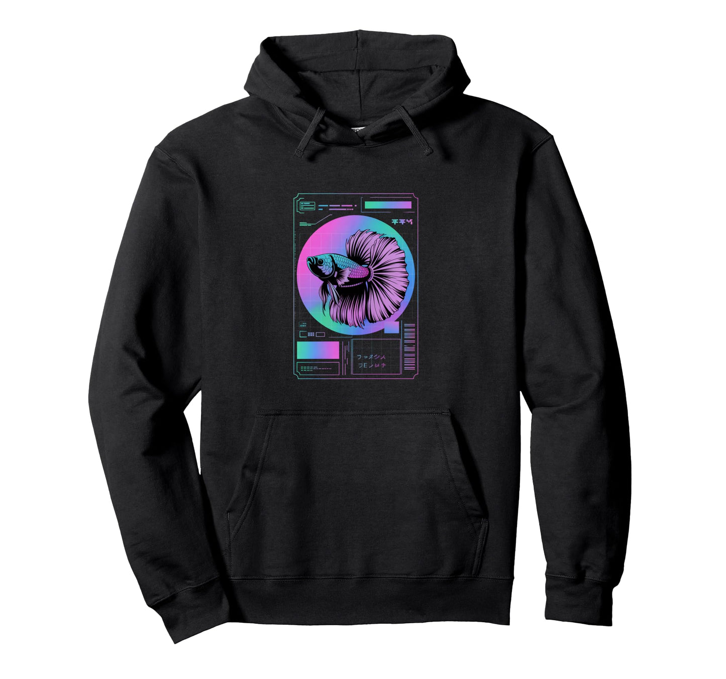 Cyberpunk Aquarium Halfmoon Betta Fish Hoodie - Novelty Apparel Unisex - T-Shirt, Sweatshirt, Hoodie