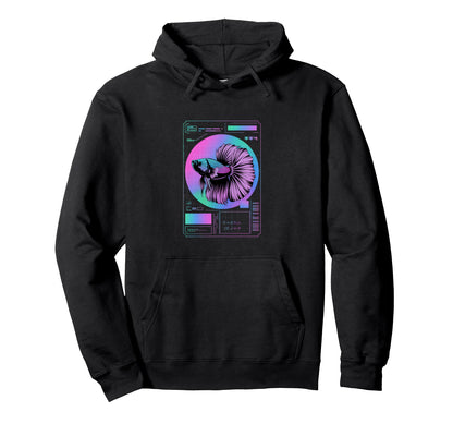 Cyberpunk Aquarium Halfmoon Betta Fish Hoodie - Novelty Apparel Unisex - T-Shirt, Sweatshirt, Hoodie