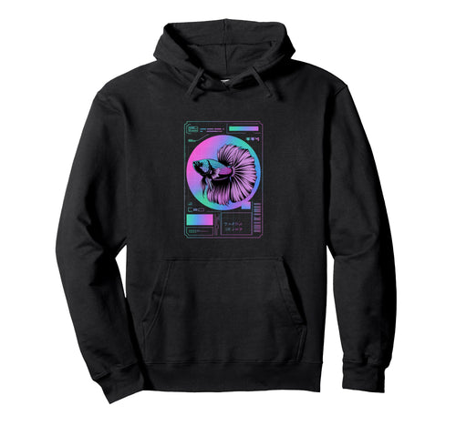 Cyberpunk Aquarium Halfmoon Betta Fish Hoodie - Novelty Apparel Unisex - T-Shirt, Sweatshirt, Hoodie