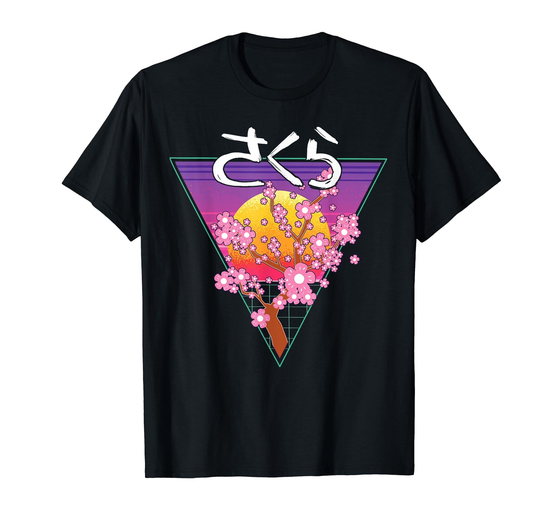 Vaporwave Cherry Blossoms Sakura Tree T-Shirt - Graphic Print for Adults - T-Shirt, Sweatshirt, Hoodie