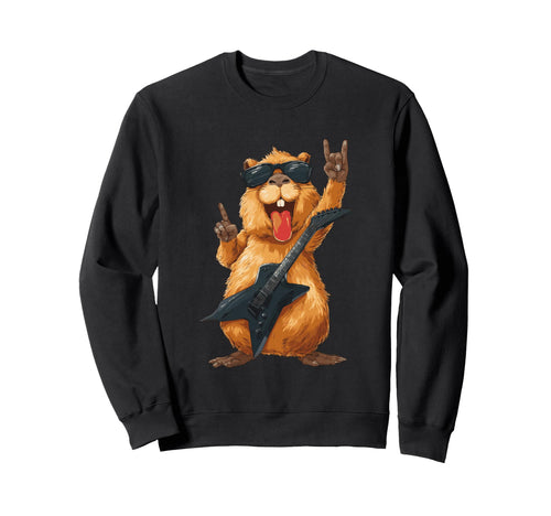 Funny Guinea Pig Rock Music Sweatshirt - Streetwear Style for Adults - T-Shirt, Sweatshirt, Hoodie