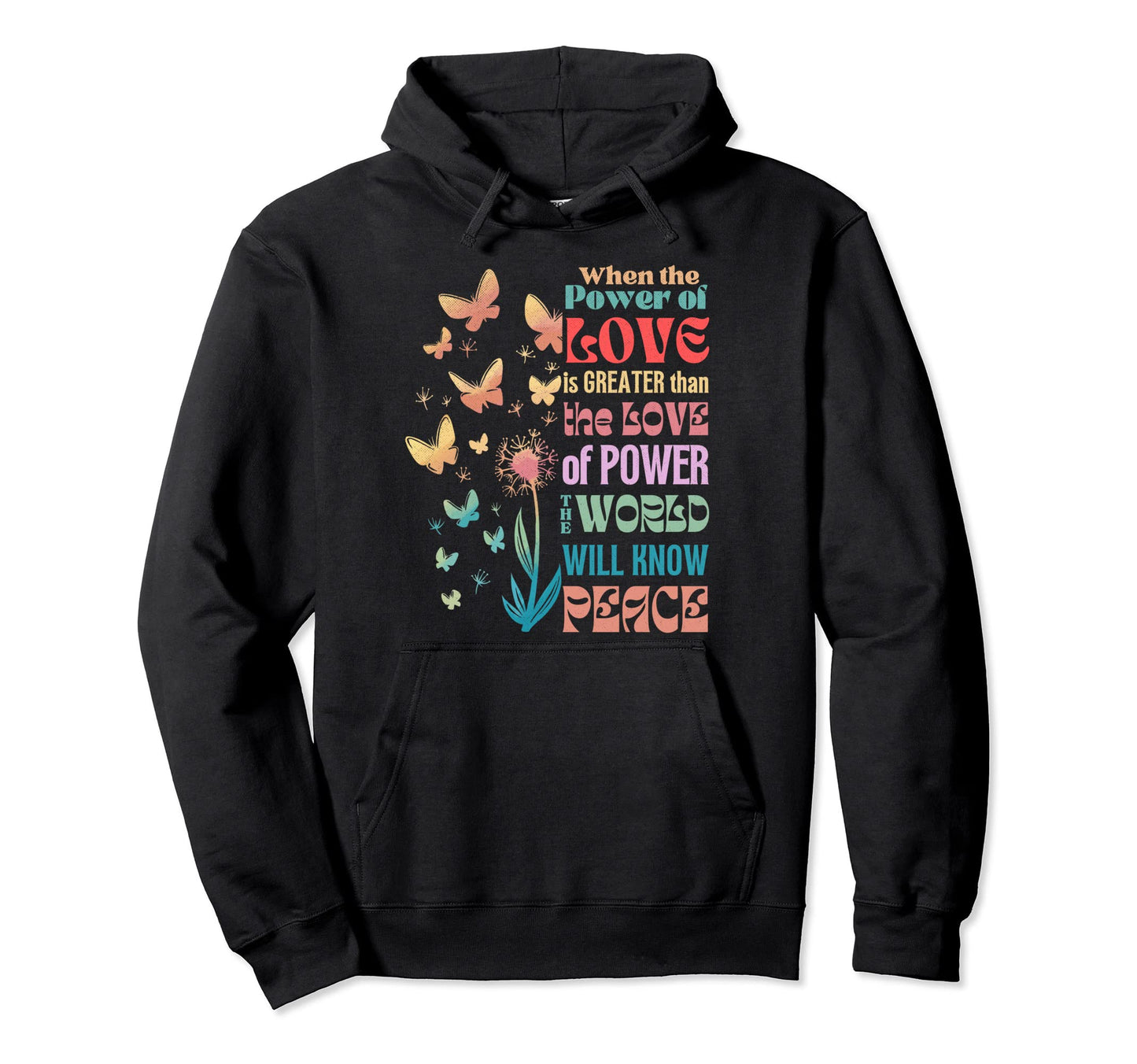 Earth Day World Peace Sign Love Hoodie - Custom Art Print for Adults - T-Shirt, Sweatshirt, Hoodie