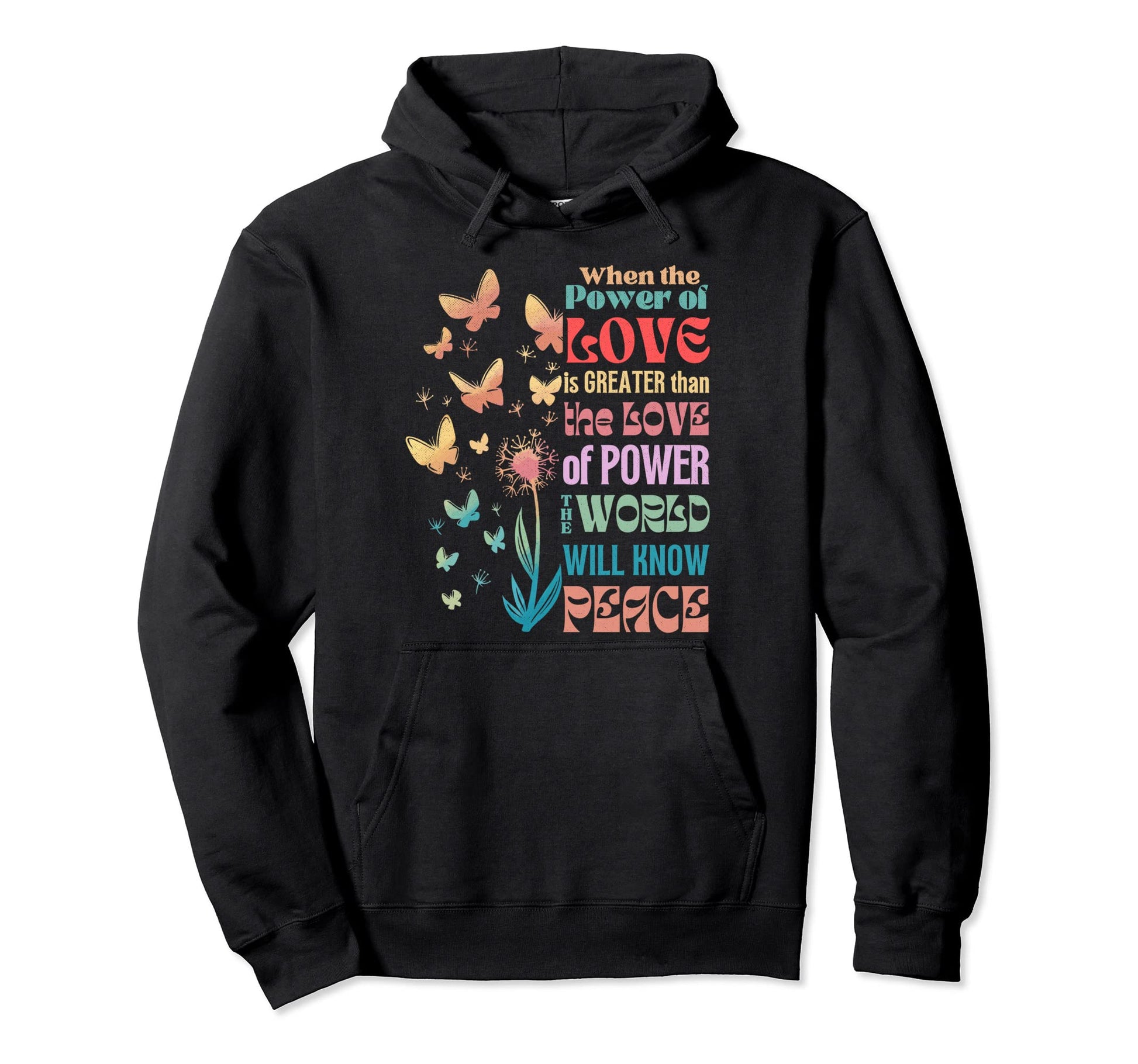 Earth Day World Peace Sign Love Hoodie - Custom Art Print for Adults - T-Shirt, Sweatshirt, Hoodie