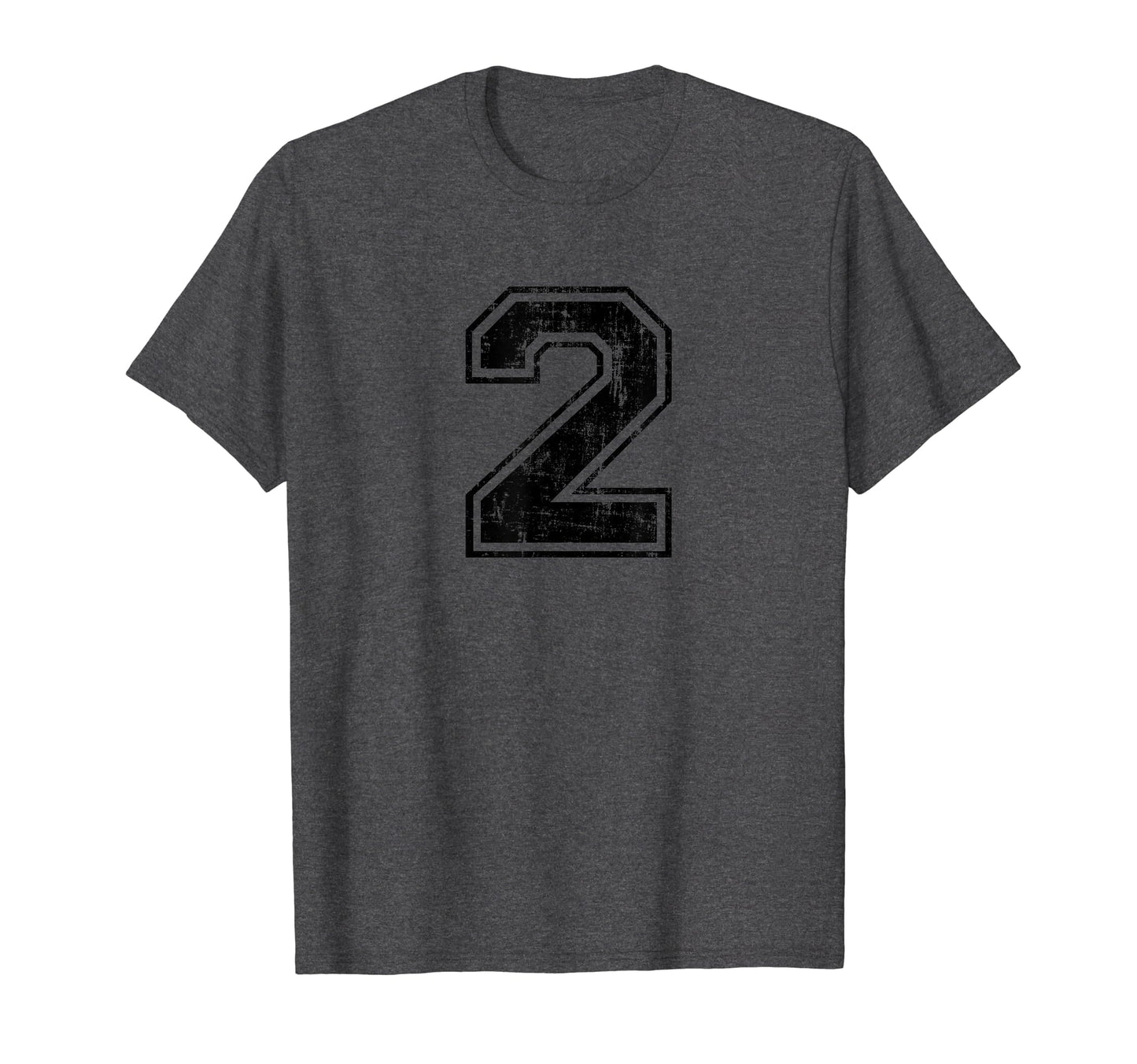 Number 2 Two Varsity Distressed T-Shirt - Casual Everyday Wear for Adults - T-Shirt, Sweatshirt, Hoodie