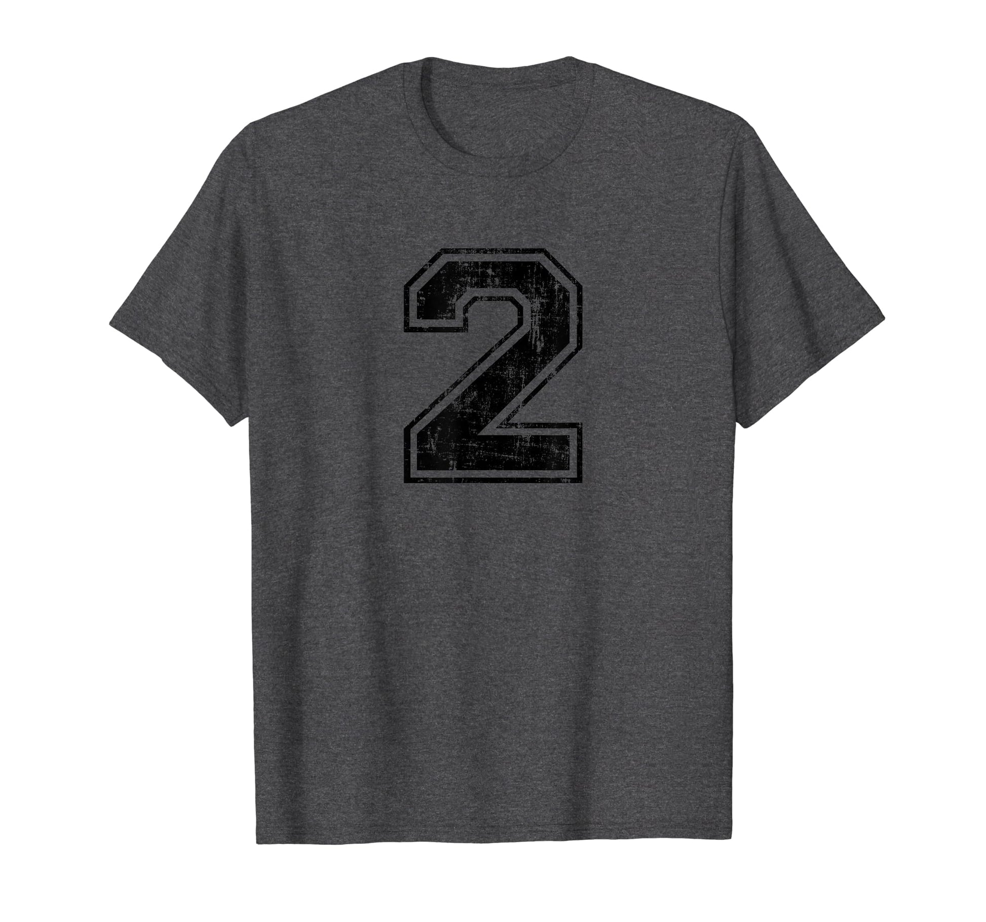 Number 2 Two Varsity Distressed T-Shirt - Casual Everyday Wear for Adults - T-Shirt, Sweatshirt, Hoodie