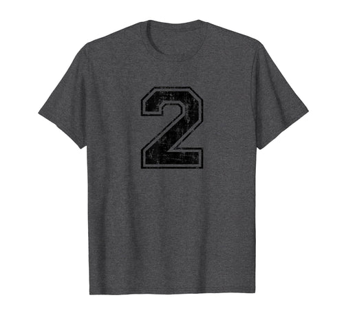 Number 2 Two Varsity Distressed T-Shirt - Casual Everyday Wear for Adults - T-Shirt, Sweatshirt, Hoodie