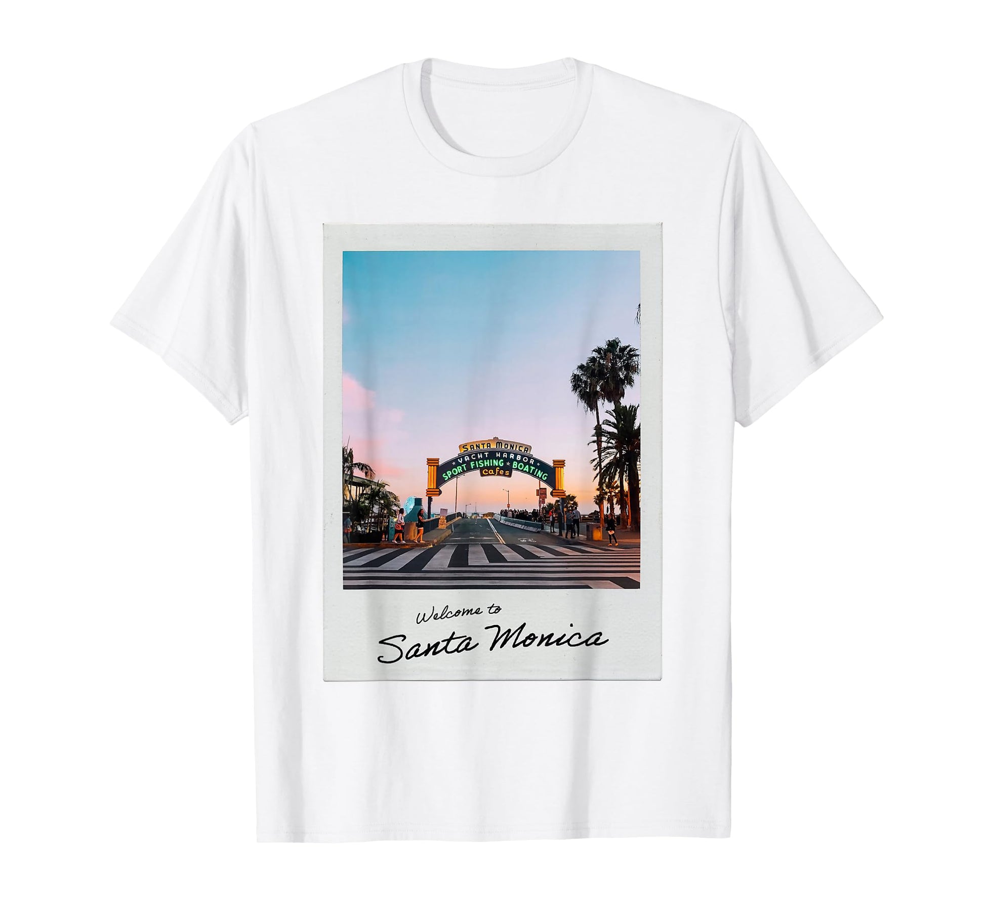 Welcome To Santa Monica Pier Aesthetic T-Shirt - Unique Graphic for Adults - T-Shirt, Sweatshirt, Hoodie