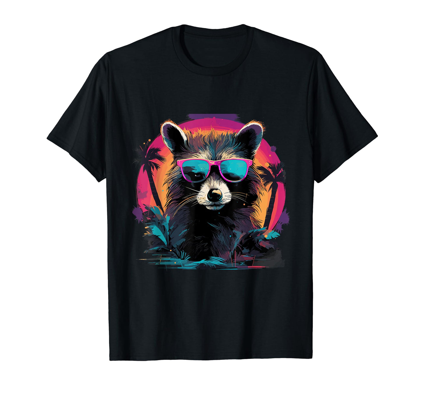 Funny Racoon Vaporwave Aesthetic Animal T-Shirt - Trendy Graphic Unisex - T-Shirt, Sweatshirt, Hoodie