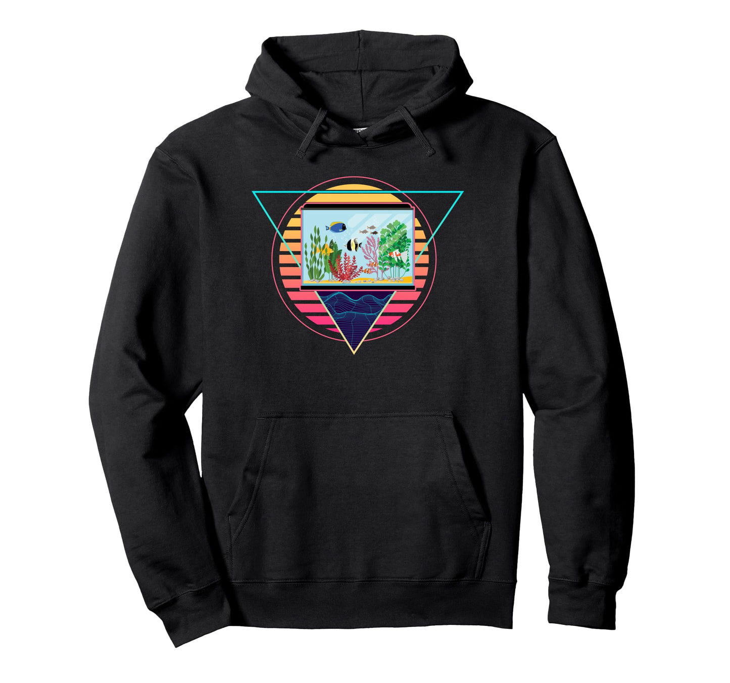 Futuristic Fish Tank Synthwave Hoodie - Novelty Apparel for Adults - T-Shirt, Sweatshirt, Hoodie