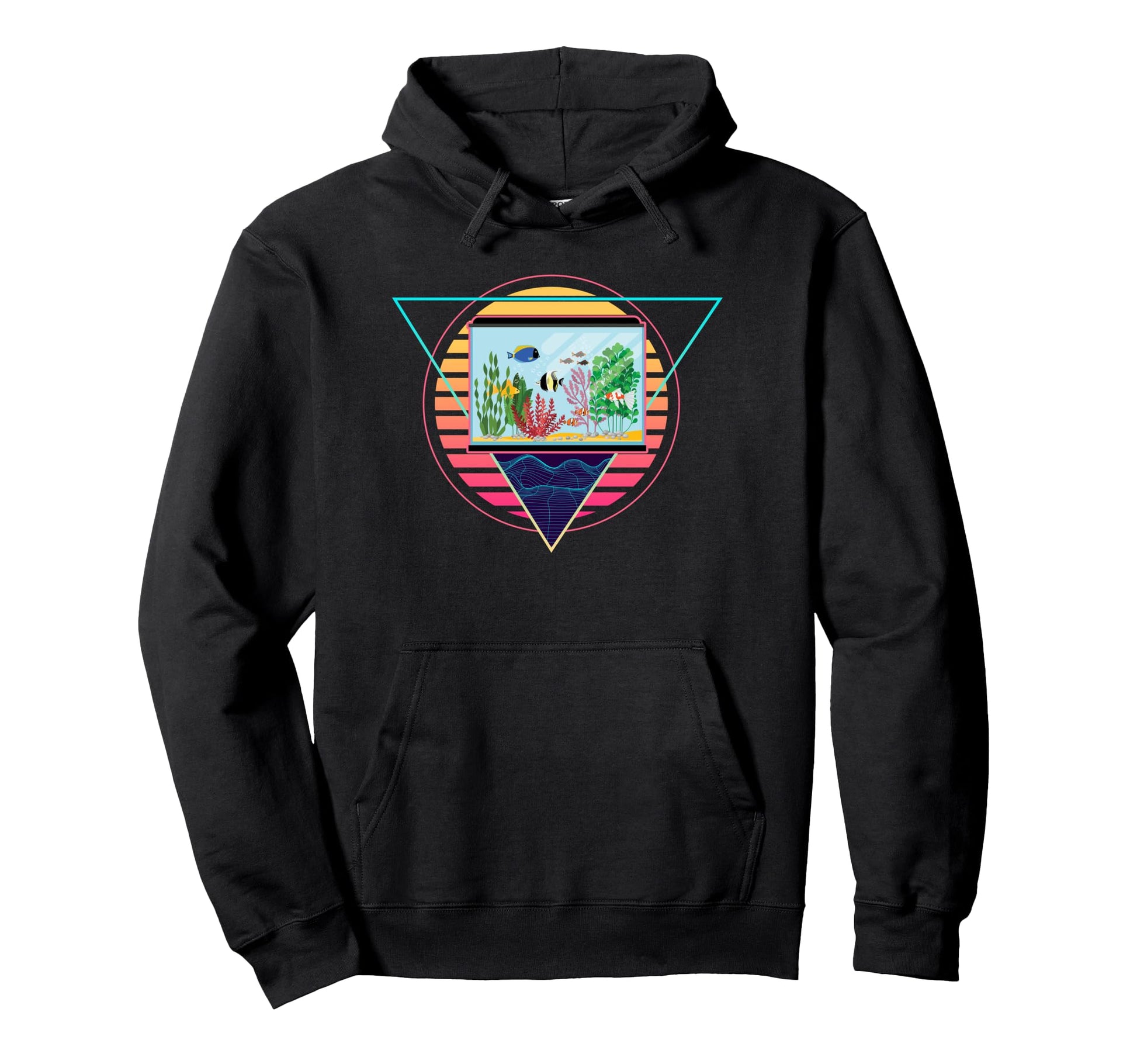 Futuristic Fish Tank Synthwave Hoodie - Novelty Apparel for Adults - T-Shirt, Sweatshirt, Hoodie
