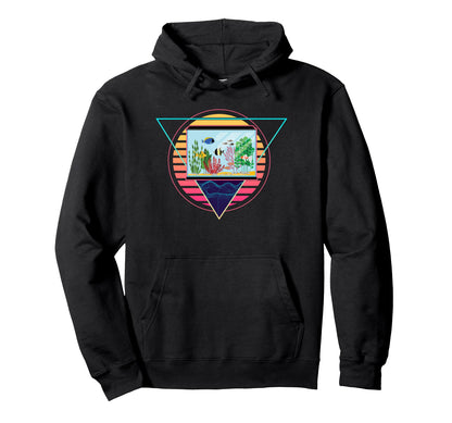 Futuristic Fish Tank Synthwave Hoodie - Novelty Apparel for Adults - T-Shirt, Sweatshirt, Hoodie