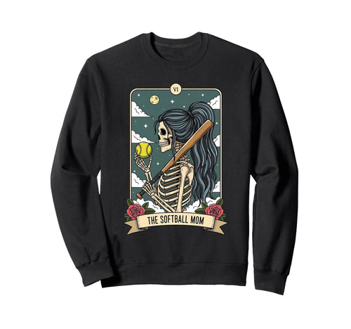 Softball Mom Skeleton Card Sweatshirt - Streetwear Style for Adults - T-Shirt, Sweatshirt, Hoodie