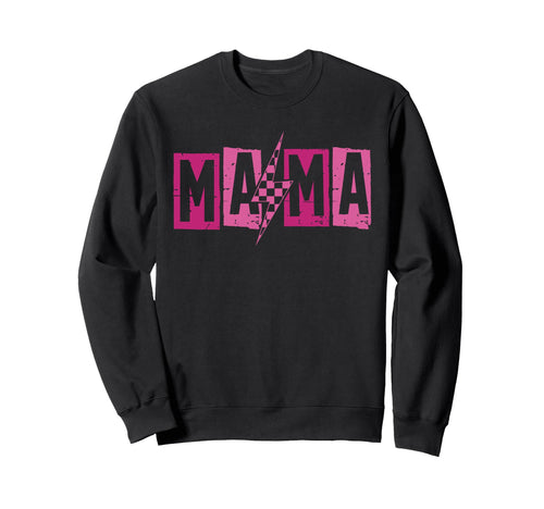 Mama Bolt Lightning Checkered Sweatshirt - Casual Everyday Wear Men Women - T-Shirt, Sweatshirt, Hoodie