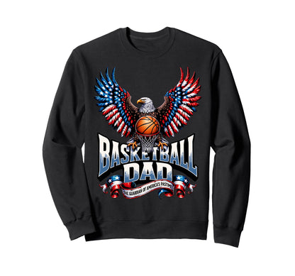 Viral Basketball Dad American Flag Sweatshirt - Custom Art Print Unisex - T-Shirt, Sweatshirt, Hoodie