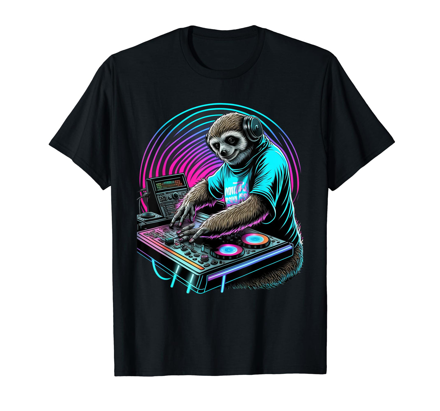 Vaporwave Aesthetic Sloth Dj T-Shirt - Streetwear Style for Adults - T-Shirt, Sweatshirt, Hoodie