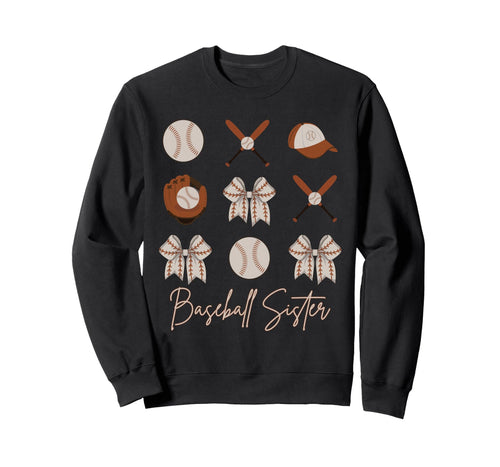 Baseball Sister Coquette Bow Cheer Sweatshirt - Streetwear Style Unisex - T-Shirt, Sweatshirt, Hoodie