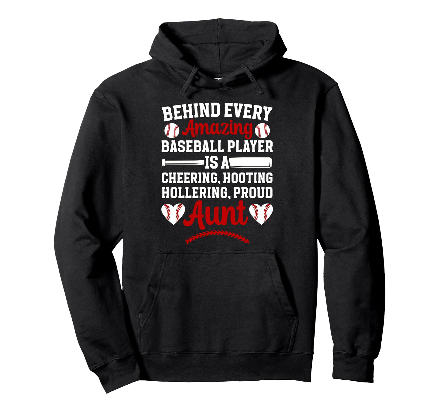 Proud Aunt Baseball Player Aunt Hoodie - Streetwear Style for Adults - T-Shirt, Sweatshirt, Hoodie
