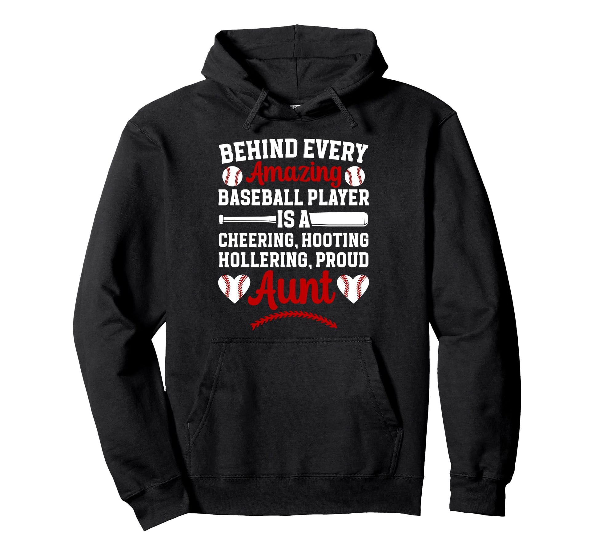 Proud Aunt Baseball Player Aunt Hoodie - Streetwear Style for Adults - T-Shirt, Sweatshirt, Hoodie