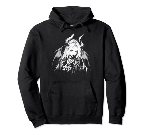 Goth Grunge Demon Anime Waifu Horror Hoodie - Fun Novelty Design Men Women - T-Shirt, Sweatshirt, Hoodie