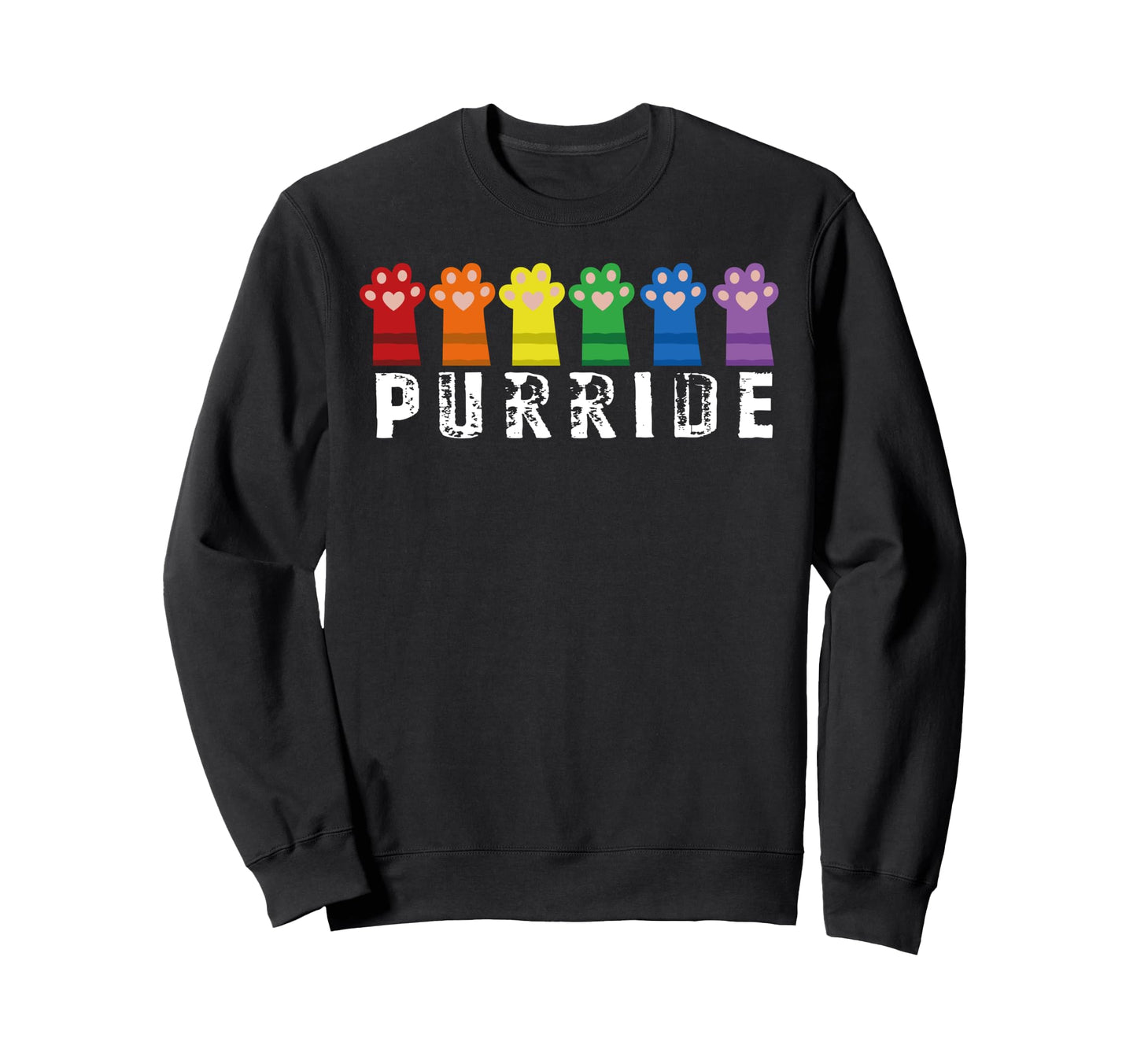 Pride Cat Purride Gay Lgbtq Rainbow Flag Sweatshirt - Trendy Graphic Unisex - T-Shirt, Sweatshirt, Hoodie