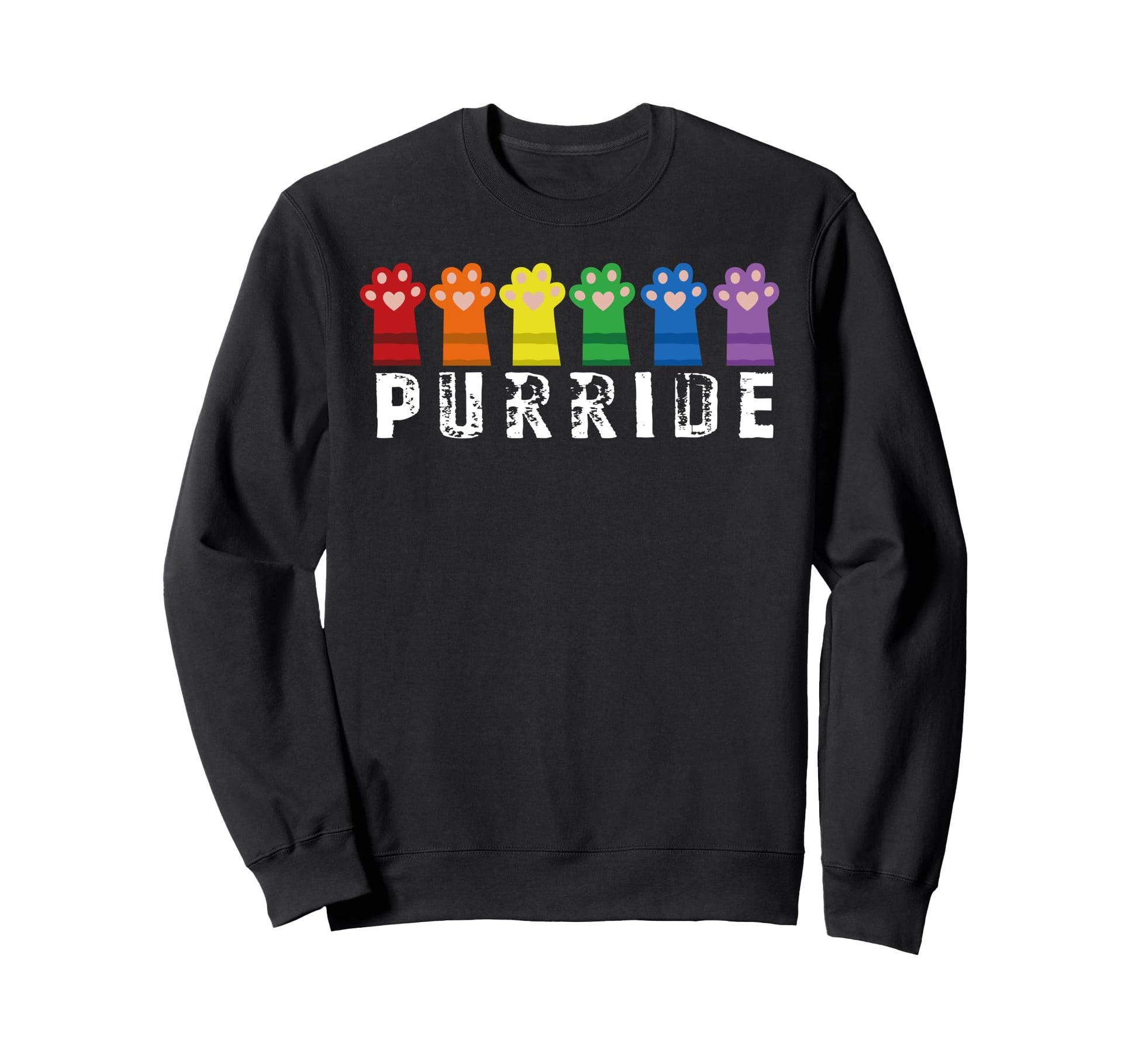 Pride Cat Purride Gay Lgbtq Rainbow Flag Sweatshirt - Trendy Graphic Unisex - T-Shirt, Sweatshirt, Hoodie