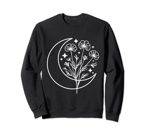 Wildflower Crescent Moon Floral Sweatshirt - Trendy Graphic Men Women - T-Shirt, Sweatshirt, Hoodie