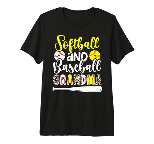 Softball Baseball Grandma Leopard T-Shirt - Unique Graphic for Adults - T-Shirt, Sweatshirt, Hoodie