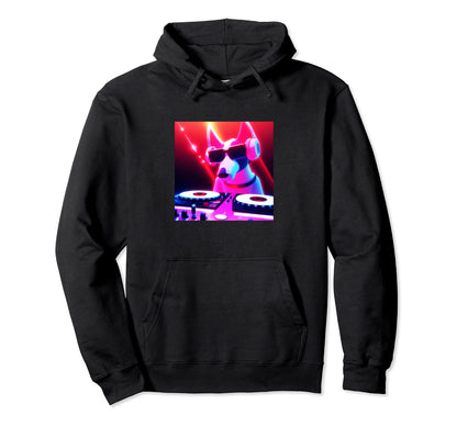 Whippet Vaporwave Dj Dog Aesthetic Hoodie - Casual Everyday Wear Men Women - T-Shirt, Sweatshirt, Hoodie