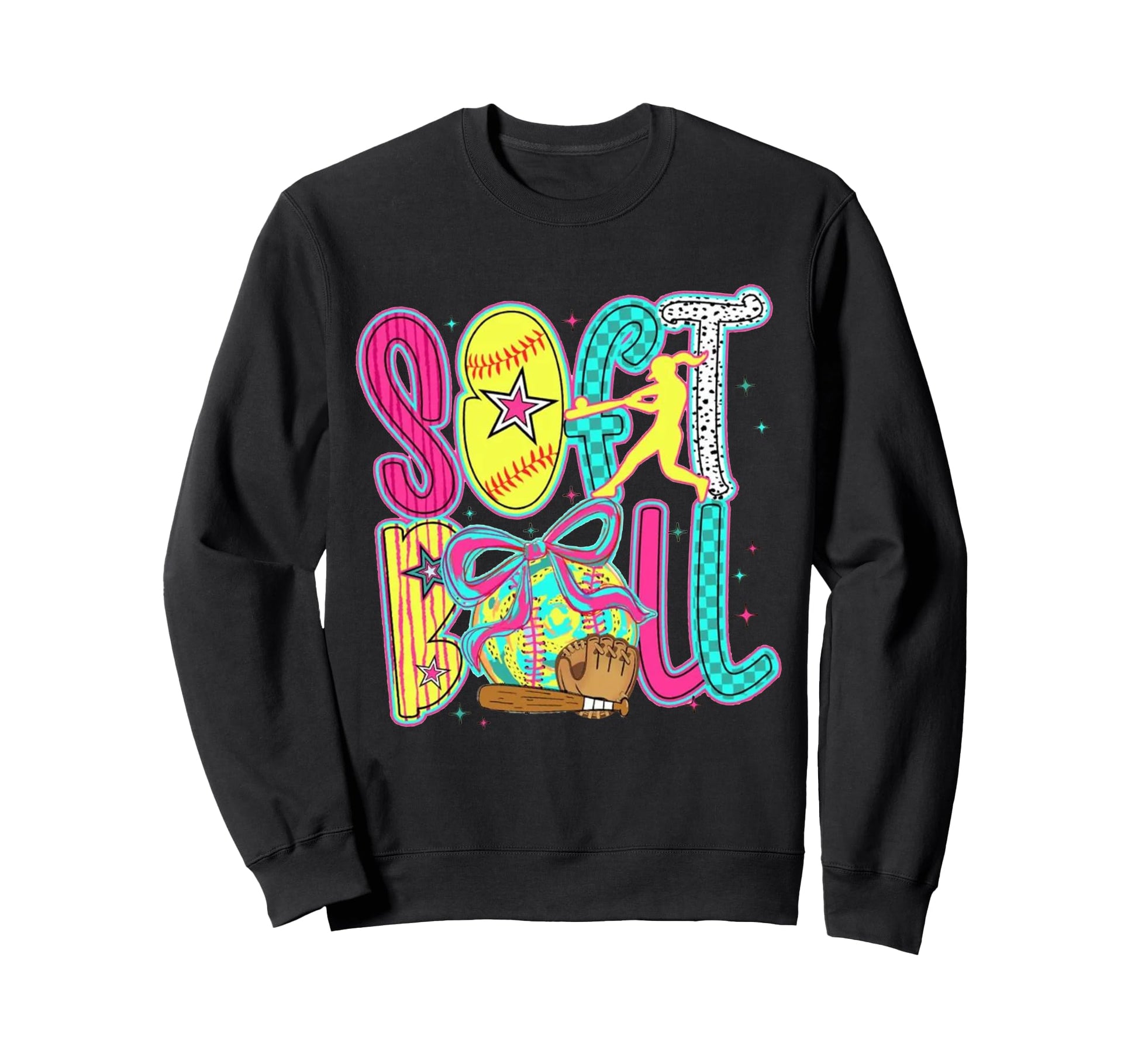 Softball Coquette Game Day Sweatshirt - Casual Everyday Wear for Adults - T-Shirt, Sweatshirt, Hoodie