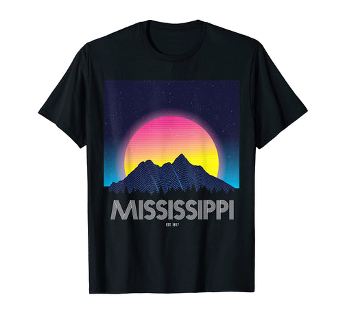 Mississippi Mountain Grid 80S 90S Aesthetic T-Shirt - Unique Graphic Unisex - T-Shirt, Sweatshirt, Hoodie