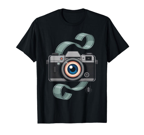 Spooky Camera Eyeball Photography T-Shirt - Fun Novelty Design for Adults - T-Shirt, Sweatshirt, Hoodie