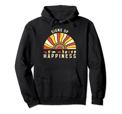 Boho Rainbow Asl Fingerspelling Sign Hoodie - Fun Novelty Design Men Women - T-Shirt, Sweatshirt, Hoodie