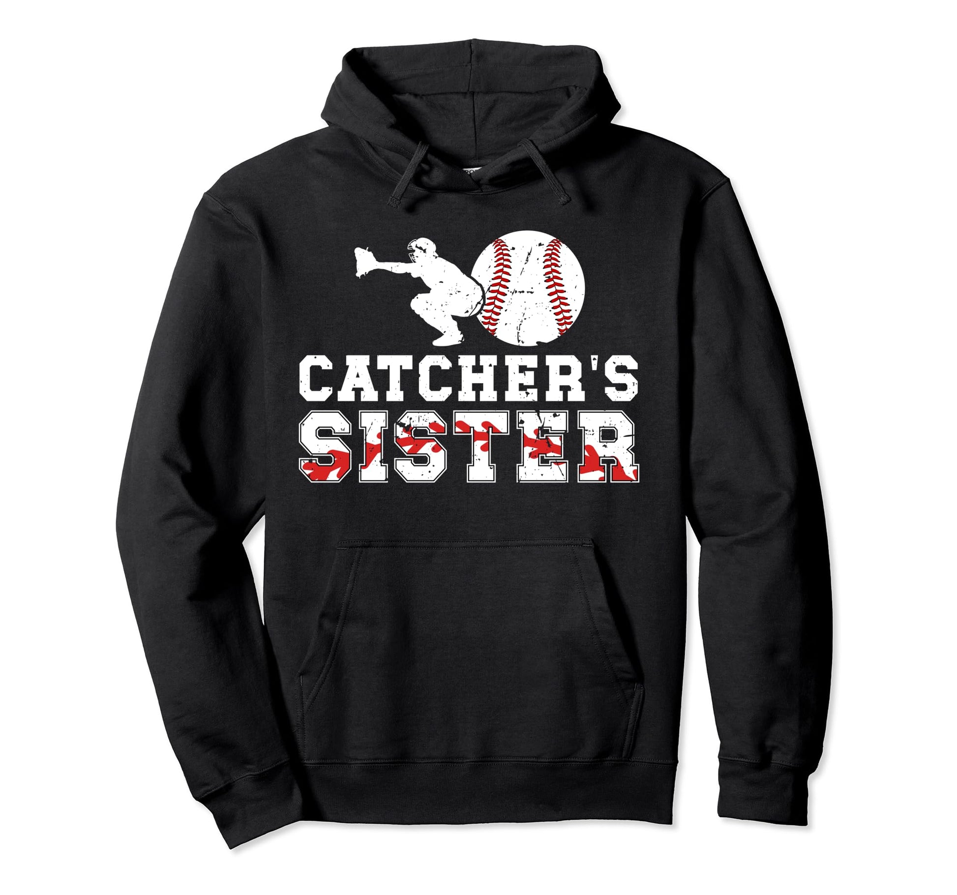 Baseball Catcher Sister Baseball Catcher Hoodie - Graphic Print for Adults - T-Shirt, Sweatshirt, Hoodie
