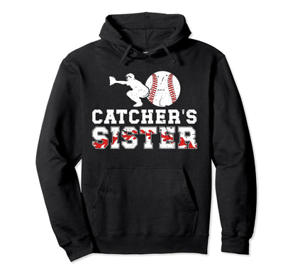 Baseball Catcher Sister Baseball Catcher Hoodie - Graphic Print for Adults - T-Shirt, Sweatshirt, Hoodie