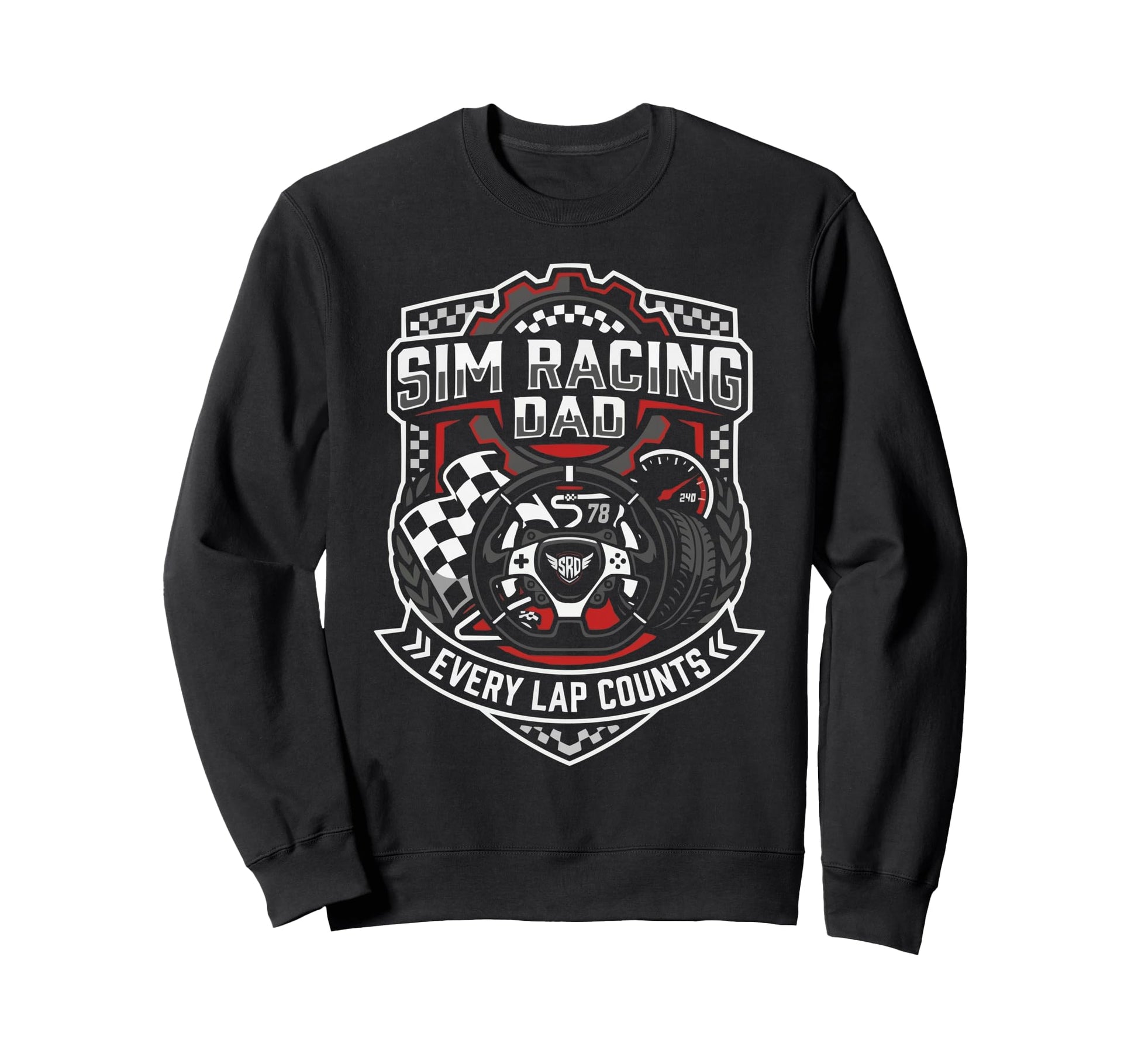 Sim Racing Dad Virtual Racing Sweatshirt - Fun Novelty Design for Adults - T-Shirt, Sweatshirt, Hoodie