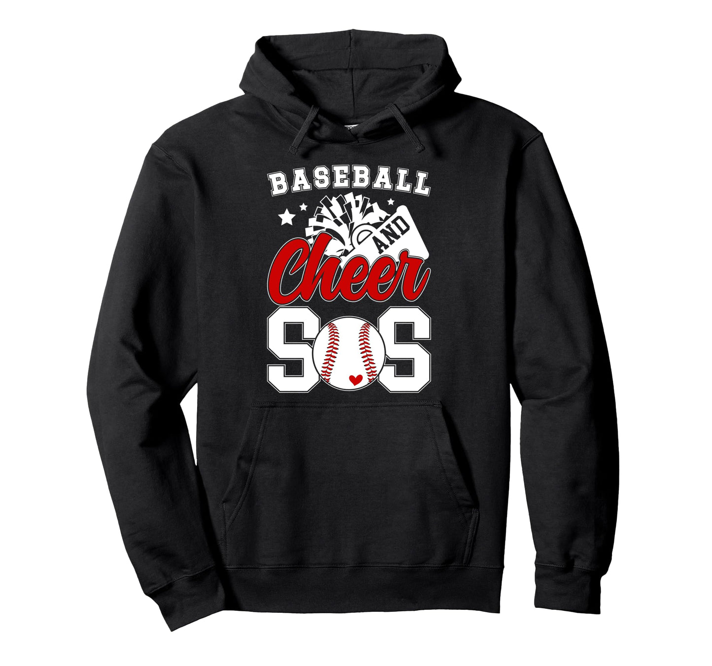 Baseball And Cheer Sis Baseball Hoodie - Minimalist Print for Adults - T-Shirt, Sweatshirt, Hoodie