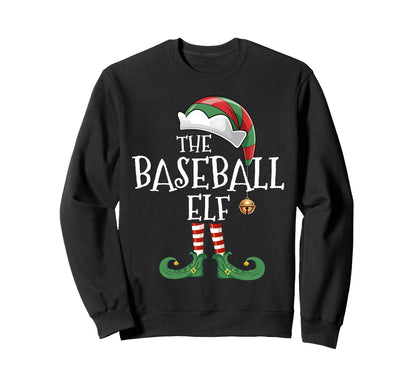 Baseball Elf Matching Family Group Sweatshirt - Trendy Graphic Men Women - T-Shirt, Sweatshirt, Hoodie
