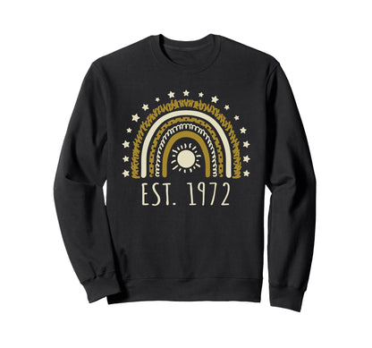 Est 1972 Rainbow Established 1972 Sweatshirt - Novelty Apparel Unisex - T-Shirt, Sweatshirt, Hoodie