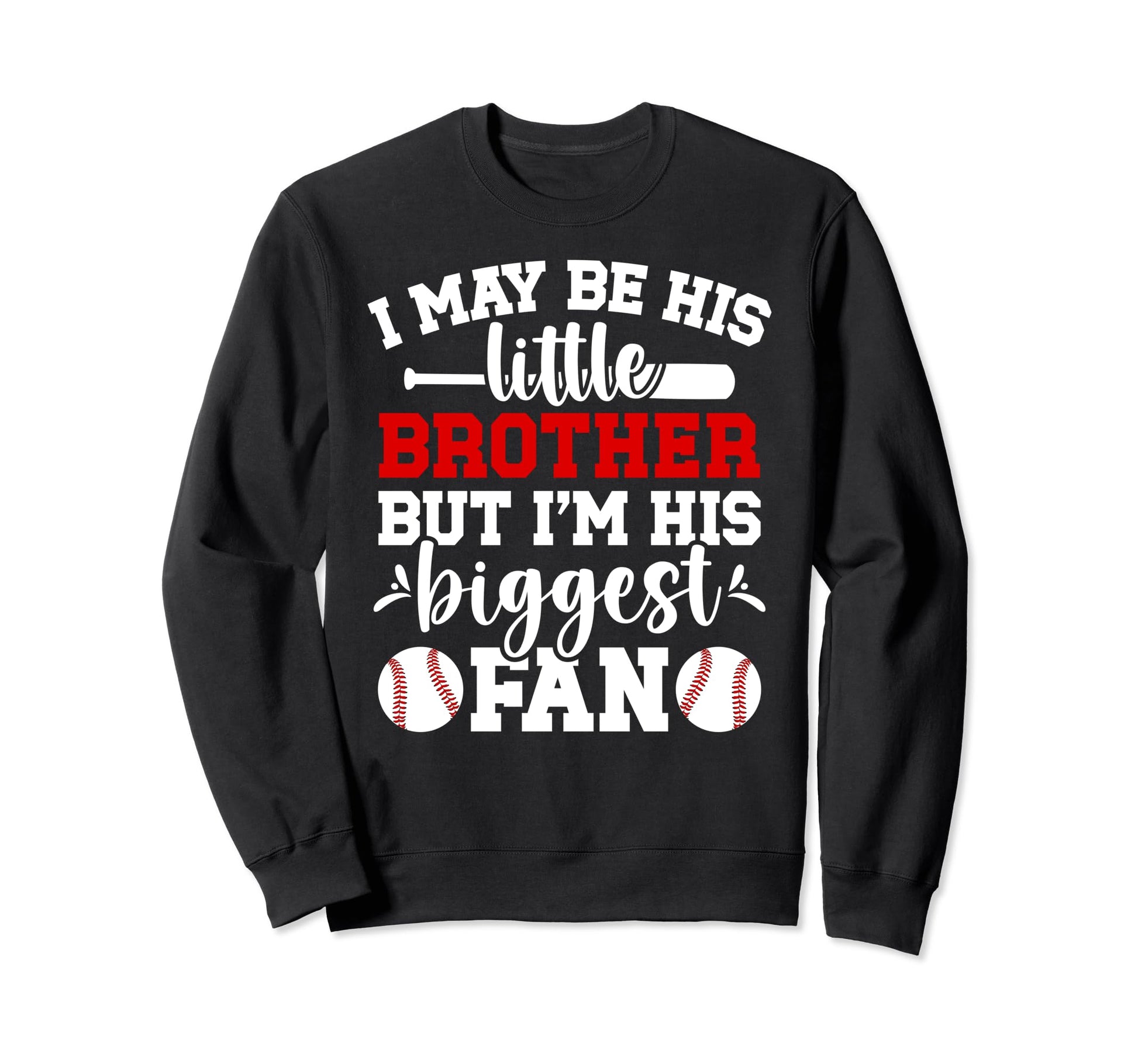 His Little Brother Baseball Brother Sweatshirt - Aesthetic Graphic Unisex - T-Shirt, Sweatshirt, Hoodie