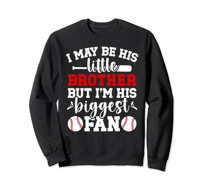 His Little Brother Baseball Brother Sweatshirt - Aesthetic Graphic Unisex - T-Shirt, Sweatshirt, Hoodie
