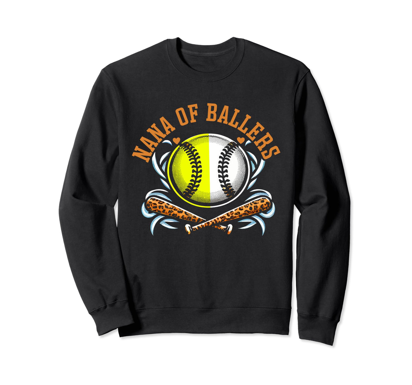 Nana Ballers Softball Baller Grandma Sweatshirt - Graphic Print for Adults - T-Shirt, Sweatshirt, Hoodie