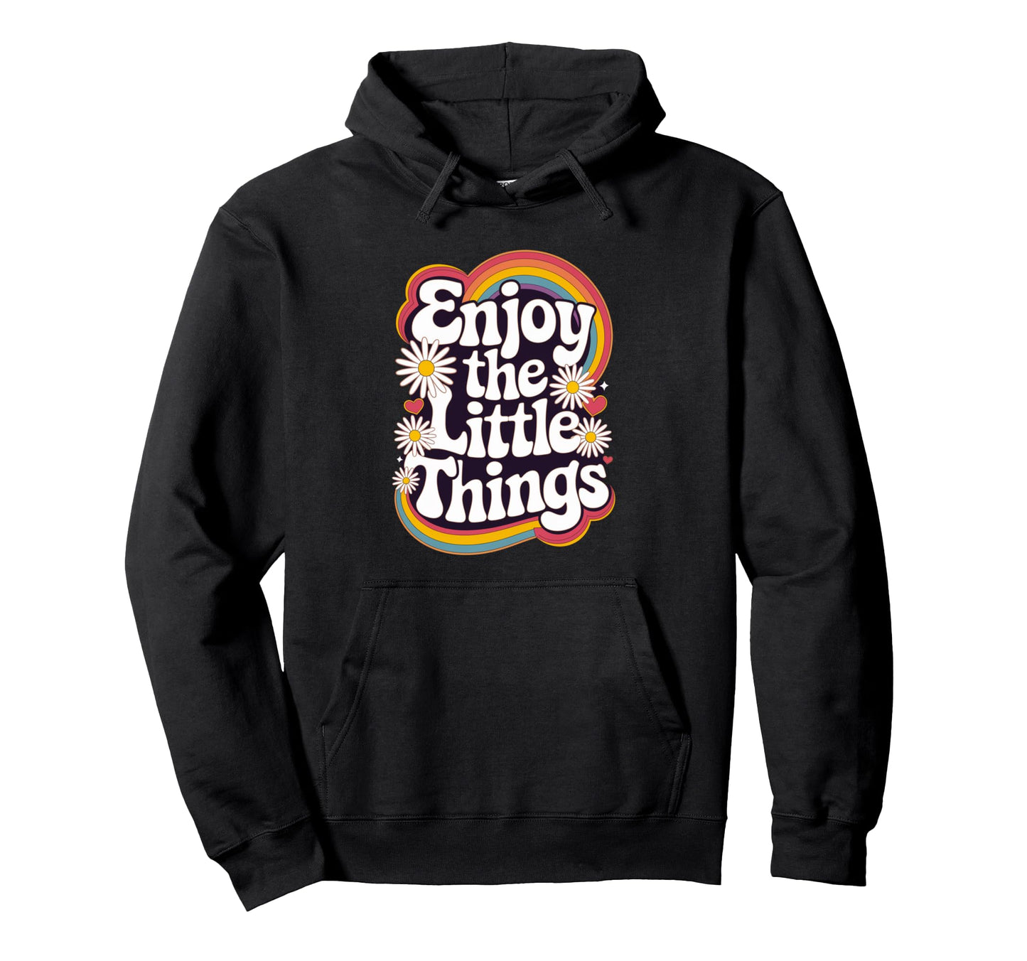 Enjoy Little Things Positive Groovy Hoodie - Novelty Apparel for Adults - T-Shirt, Sweatshirt, Hoodie