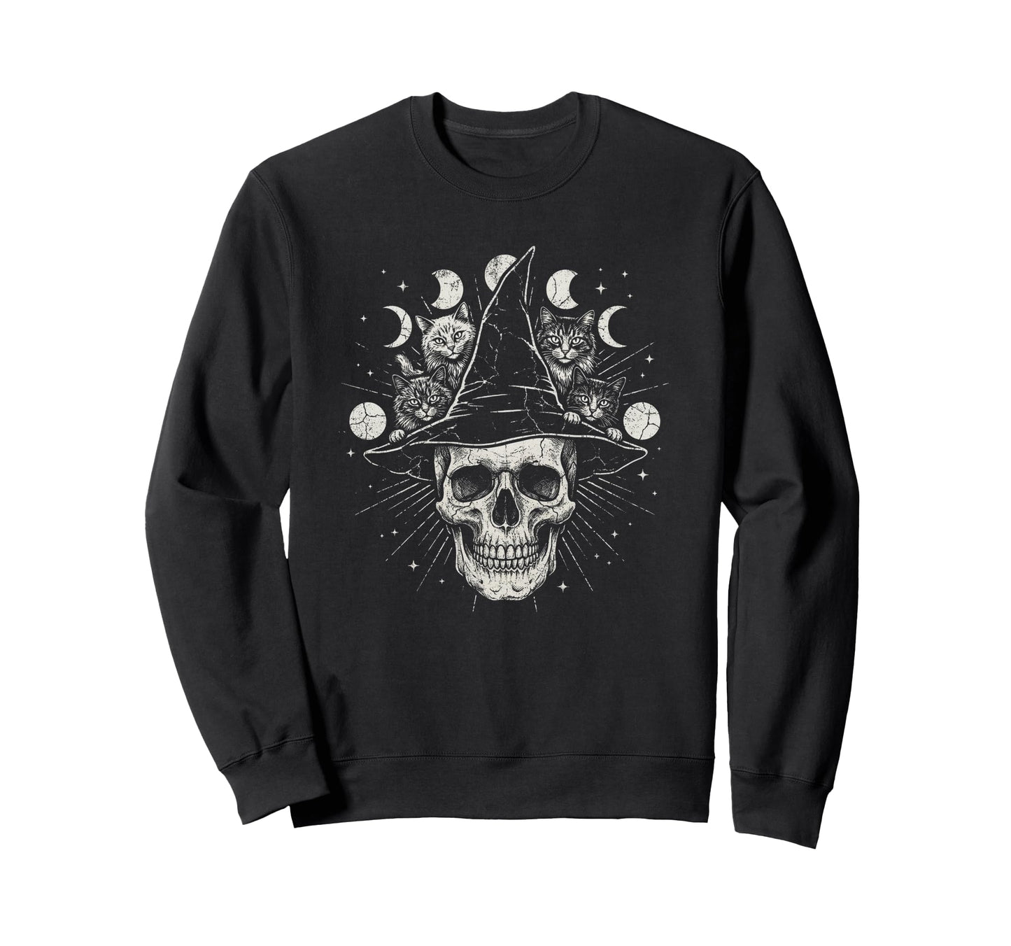 Skull Cat Skeleton Kitty Kitten Sweatshirt - Trendy Graphic for Adults - T-Shirt, Sweatshirt, Hoodie