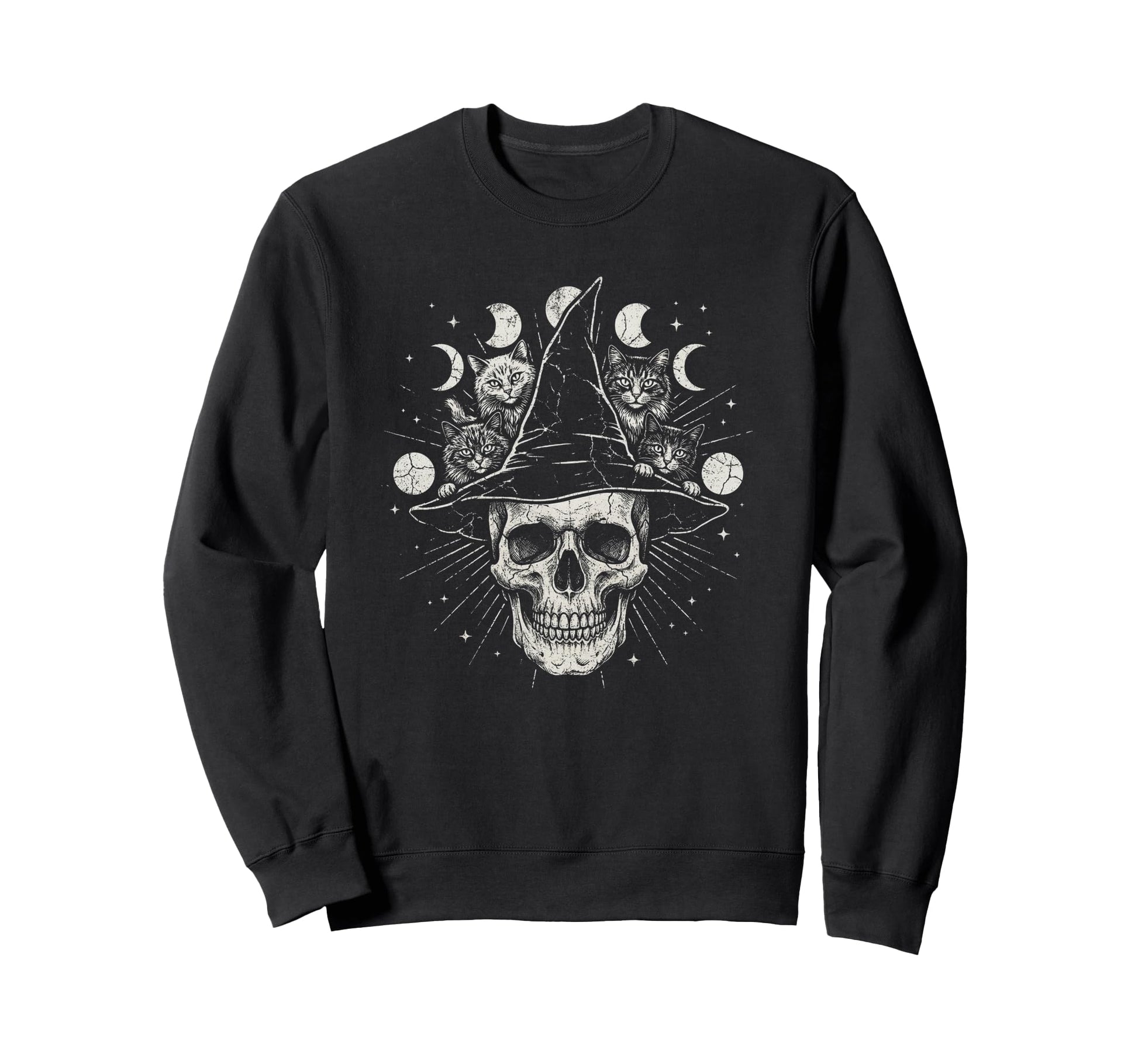 Skull Cat Skeleton Kitty Kitten Sweatshirt - Trendy Graphic for Adults - T-Shirt, Sweatshirt, Hoodie