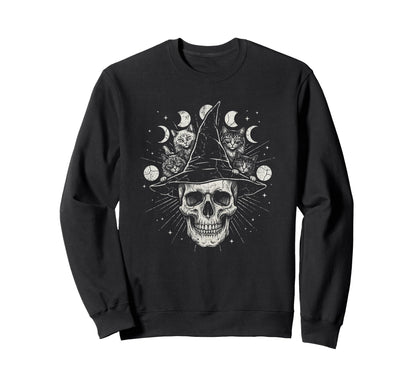 Skull Cat Skeleton Kitty Kitten Sweatshirt - Trendy Graphic for Adults - T-Shirt, Sweatshirt, Hoodie