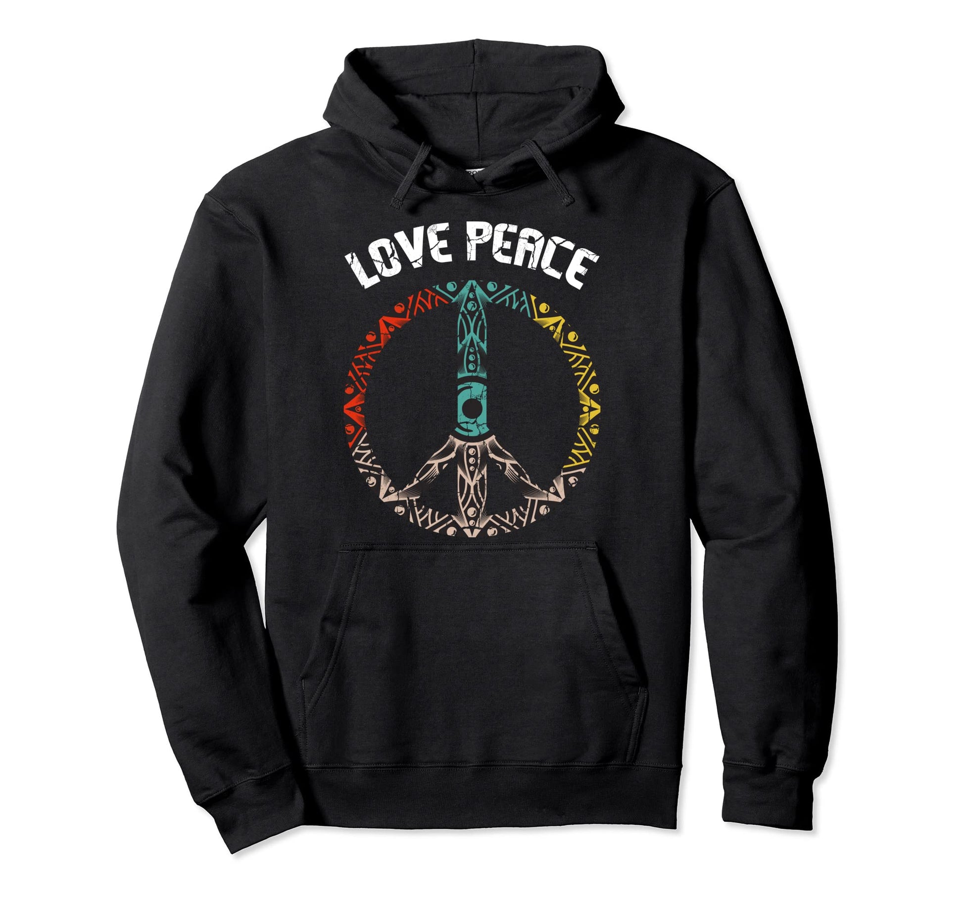 Love Peace Sign Hippie Love Peace Hoodie - Fun Novelty Design for Adults - T-Shirt, Sweatshirt, Hoodie